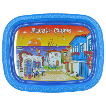 Myros - Cesme Region Themed Customised Printed Tin Serving Tray 305x235 mm