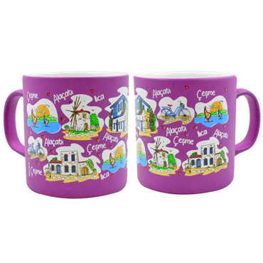 Cesme Region Themed Customised Serigraphy Printed Ceramic Mug 82x90 mm - Thumbnail