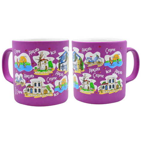 Cesme Region Themed Customised Serigraphy Printed Ceramic Mug 82x90 mm