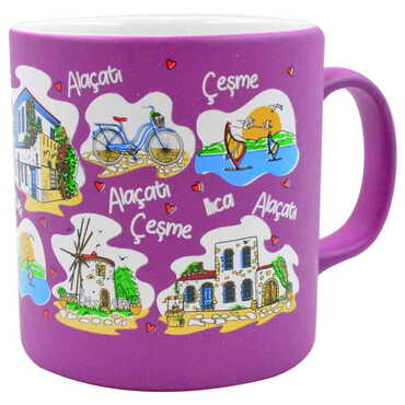 Cesme Region Themed Customised Serigraphy Printed Ceramic Mug 82x90 mm - Thumbnail