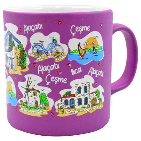 Cesme Region Themed Customised Serigraphy Printed Ceramic Mug 82x90 mm