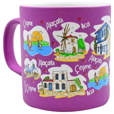 Cesme Region Themed Customised Serigraphy Printed Ceramic Mug 82x90 mm - Thumbnail