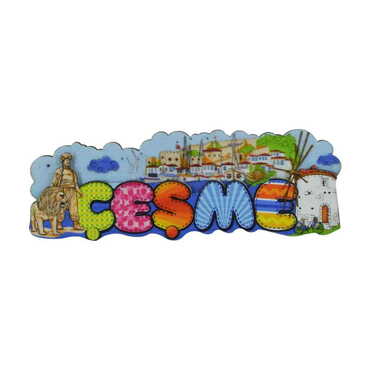 Toptan Çeşme Temalı 3D Resimli Ahşap Magnet - 7