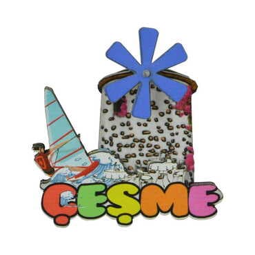 Toptan Çeşme Temalı 3D Resimli Ahşap Magnet - 8