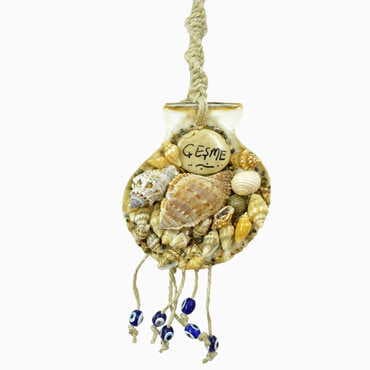 Cesme Themed Sea Shell Macrame Wall Hanging Decoration - 2