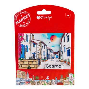 Çeşme Temalı Kartonetli Uv Polyester Magnet - Myros