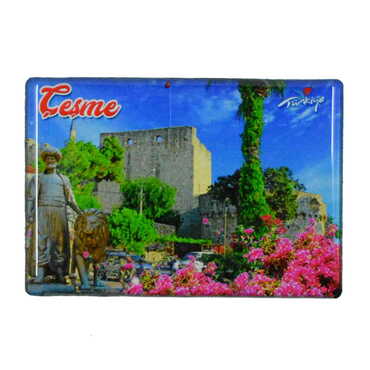 Toptan Çeşme Temalı Myros Dikdörtgen Magnet 80x55 mm - Thumbnail