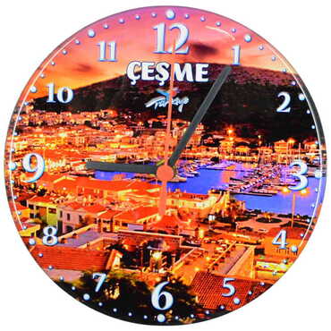 Cesme Themed Epoxy Wall Clock Home Decoration 20 Cm - 6