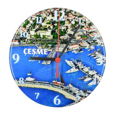 Cesme Themed Epoxy Wall Clock Home Decoration 20 Cm - 7
