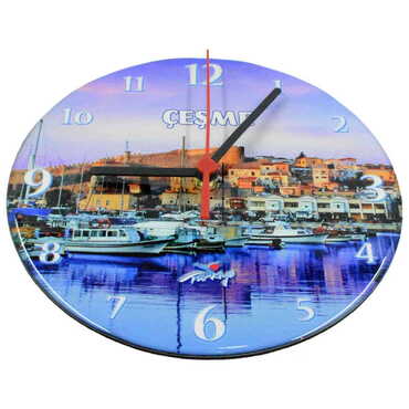 Cesme Themed Epoxy Wall Clock Home Decoration 20 Cm - 2