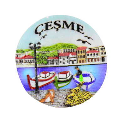 Toptan Çeşme Temalı Polyester Uv Baskılı Magnet - 4