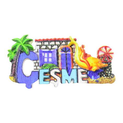 Toptan Çeşme Temalı Polyester Uv Baskılı Magnet - 5