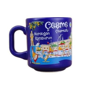 Çeşme Temalı Yöresel Seramik Kapuçino Kupa - 5