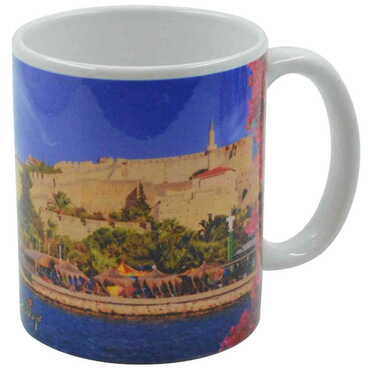 Cesme Themed Customised Porcelain Souvenir Travel Mug 80x95 mm - Thumbnail