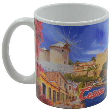 Cesme Themed Customised Porcelain Souvenir Travel Mug 80x95 mm - Thumbnail