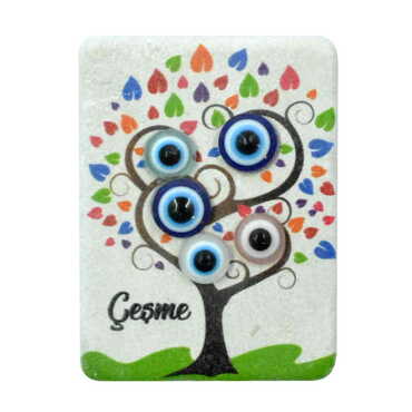 Myros - Cesme Themed Customised Stone Fridge Magnet 60x45 mm