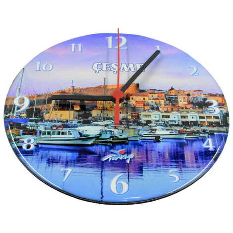 Cesme Themed Epoxy Wall Clock Home Decoration 20 Cm