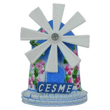 Cesme Themed Marine Themed Windmill Travel Fridge Magnet - Thumbnail