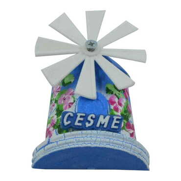 Cesme Themed Marine Themed Windmill Travel Fridge Magnet - Thumbnail