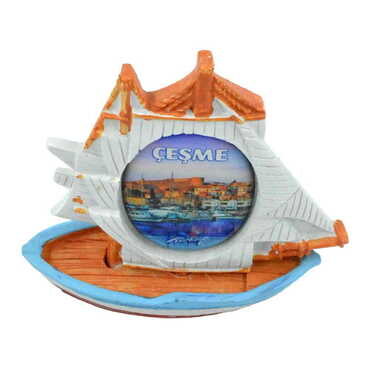 Cesme Themed Polyester Marine Sailing Ship Figurine - Thumbnail