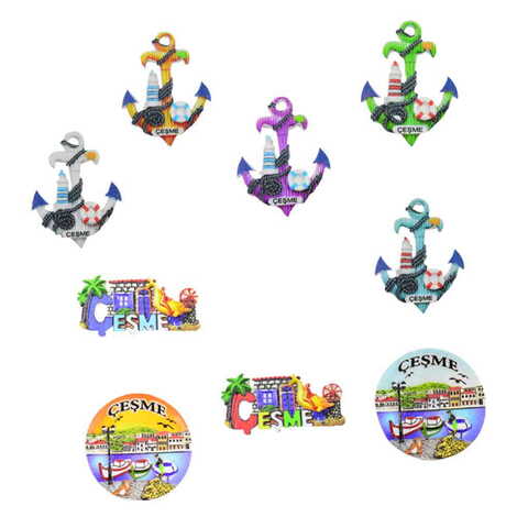Cesme Themed Polyester UV Printed Stoned And Nacrous Fridge Magnet - 2