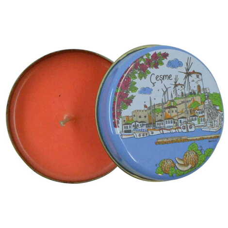 Cesme Themed Tin Boxed Candle 73x35 mm