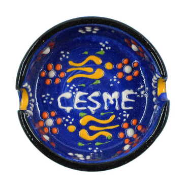 Cesme Themed Turkish Ceramic B Serie Ashtray Small Size - Thumbnail