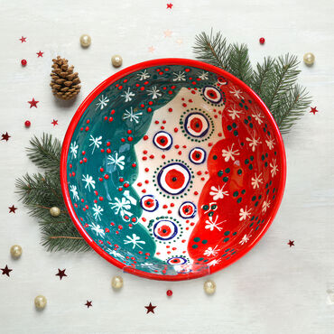Christmas Themed 13 cm Embossed Bowl - Myros