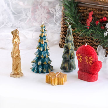 Myros - Christmas Themed Christmas Candle Decoration Set