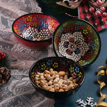 Myros - Christmas Themed Christmas Themed Turkish Ceramics Cookie Set