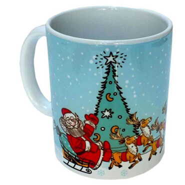 Christmas Themed Customised Porcelain Souvenir Travel Mug 80x95 mm - 4