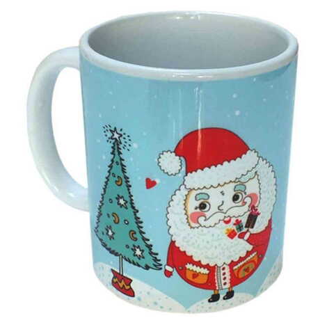 Christmas Themed Customised Porcelain Souvenir Travel Mug 80x95 mm - 5