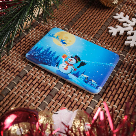 Christmas Themed Customised UV Printed Plastic Base Rectangle Fridge Magnet 80x50 mm - 1