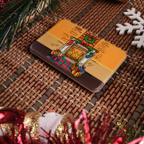 Christmas Themed Customised UV Printed Plastic Base Rectangle Fridge Magnet 80x50 mm - 4