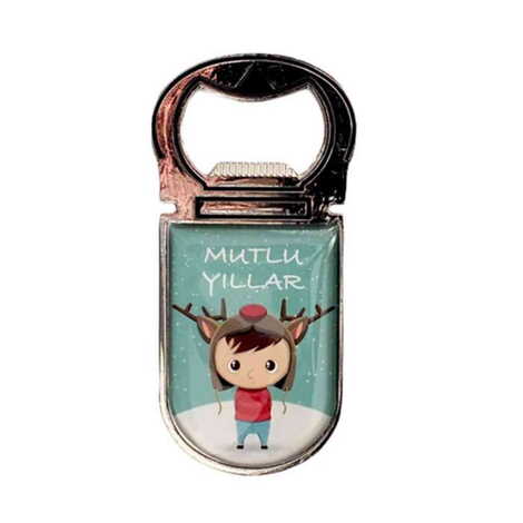 Christmas Themed Customizable Metal Magnetic Bottle Opener 40x95 mm - 4