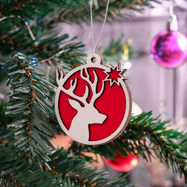 Christmas Themed Five Christmas Tree Ornament - 6