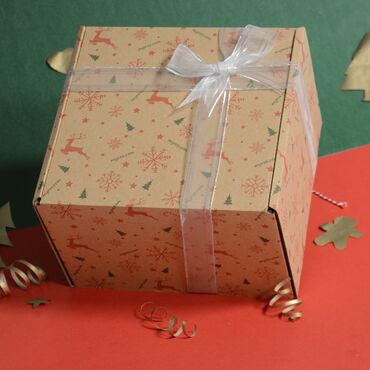 Christmas Themed Four Glass Candles Set - Thumbnail