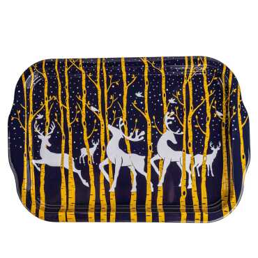 Christmas Themed Large Rectangular Metal Tray 295x225 Cm - Myros
