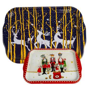 Christmas Themed Large Rectangular Metal Tray 295x225 Cm - 3