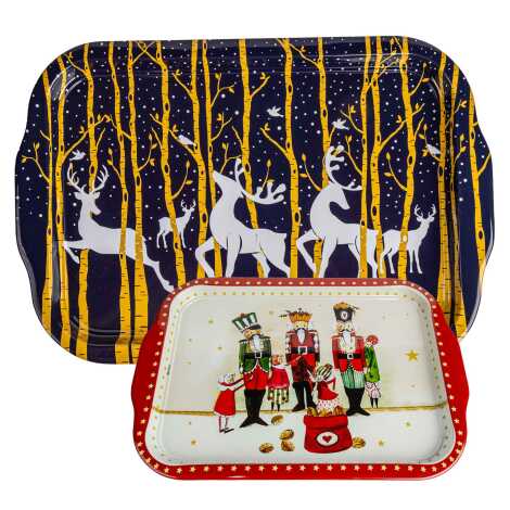 Christmas Themed Large Rectangular Metal Tray 295x225 Cm - 3