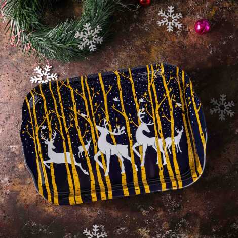 Christmas Themed Large Rectangular Metal Tray 295x225 Cm - 6