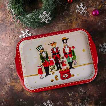 Christmas Themed Large Rectangular Metal Tray 295x225 Cm - 8