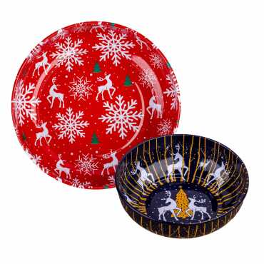 Christmas Themed Metal Bowl 115 mm - 2