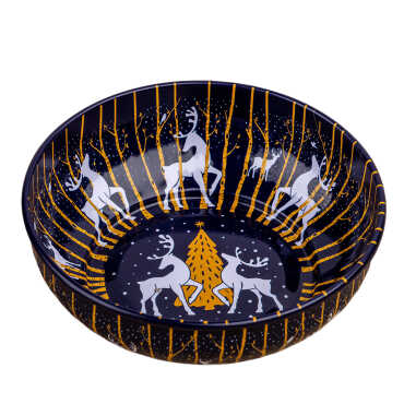 Christmas Themed Metal Bowl 75 mm - 6