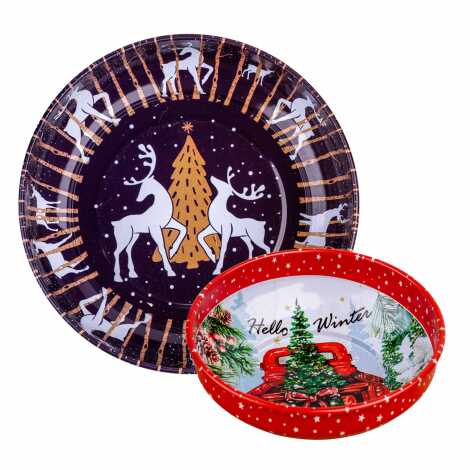 Christmas Themed Metal Bowl 75 mm - 2