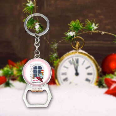 Myros - Christmas Themed Metal Keychain With Opener 35x120 mm