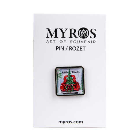 Christmas Themed Myros Metal Square Badge 18x18 mm - 4