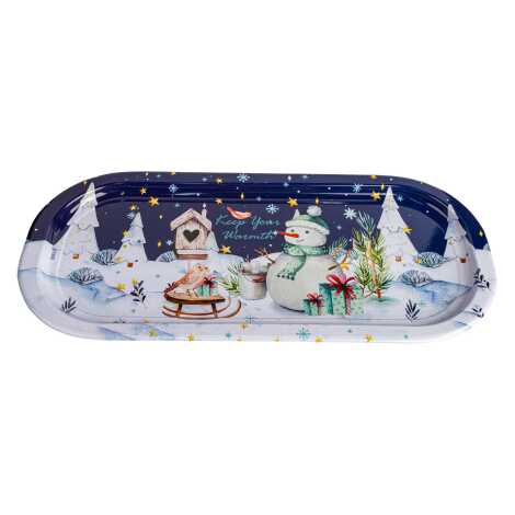 Christmas Themed Oval Tray 35x16 cm - 6