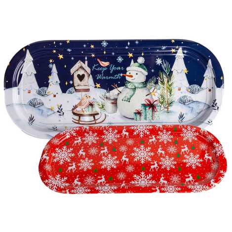 Christmas Themed Oval Tray 35x16 cm - 2