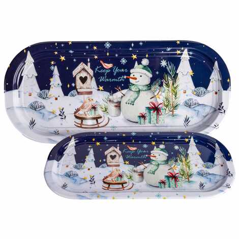 Christmas Themed Oval Tray 35x16 cm - 3